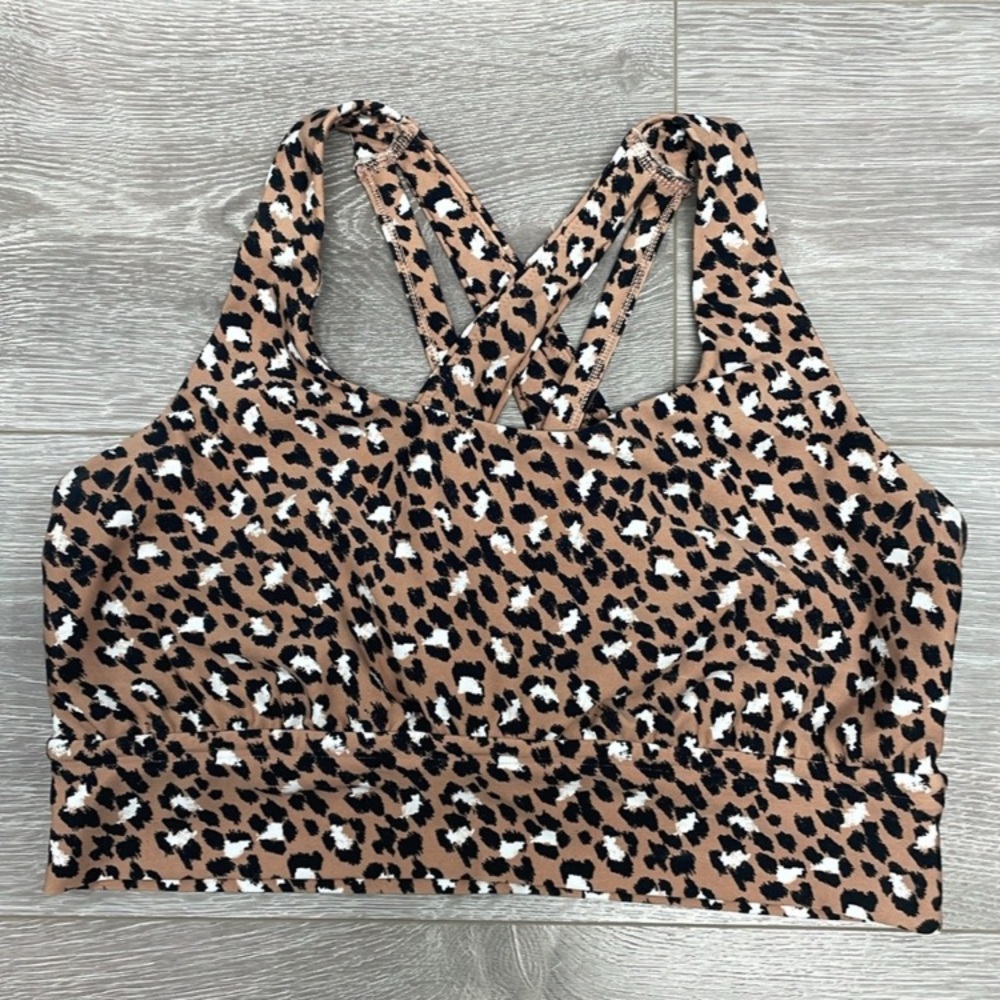 Aerie sport swim bra top XL leopard 36-38 C D DD cup